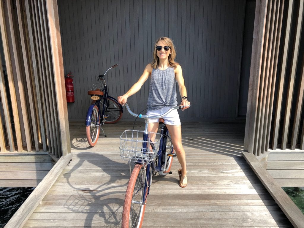 Riding bikes at st regis maldives