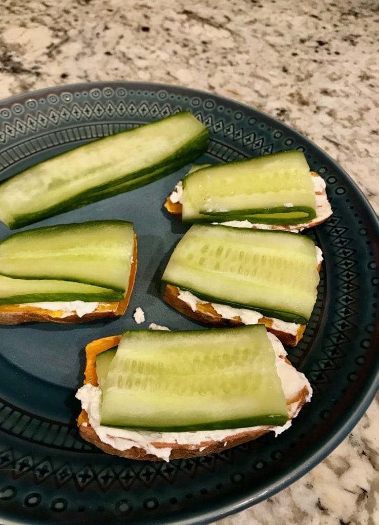 sweet potato, goat cheese, and cucumber