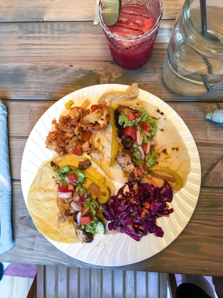 mexican dinner with salted watermelon margarita 